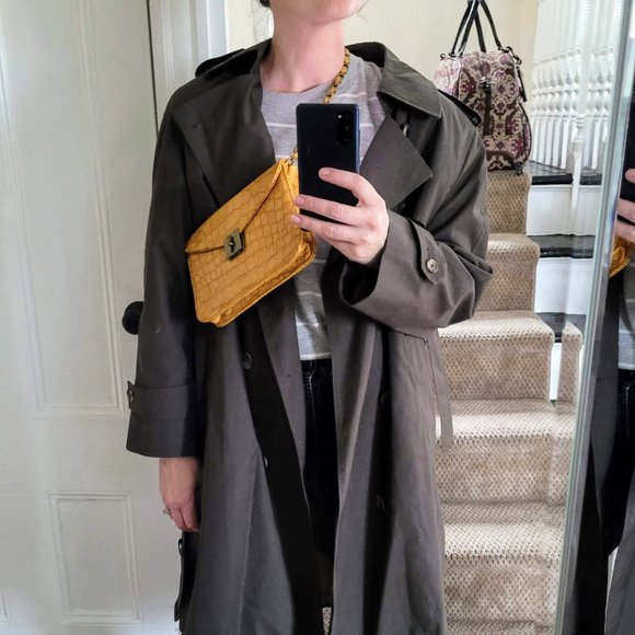 NWOT Forever 21 Mustard Croc Embossed Cross Body Bag - Picture 3 of 9